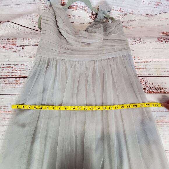 Gather & Gown Knee Length Sz 14 Bridesmaid Fairy Dress Light Gray Tulle Prom Wed - Picture 13 of 15
